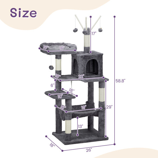Certifiedcatlover 57" Cat Tree Tower