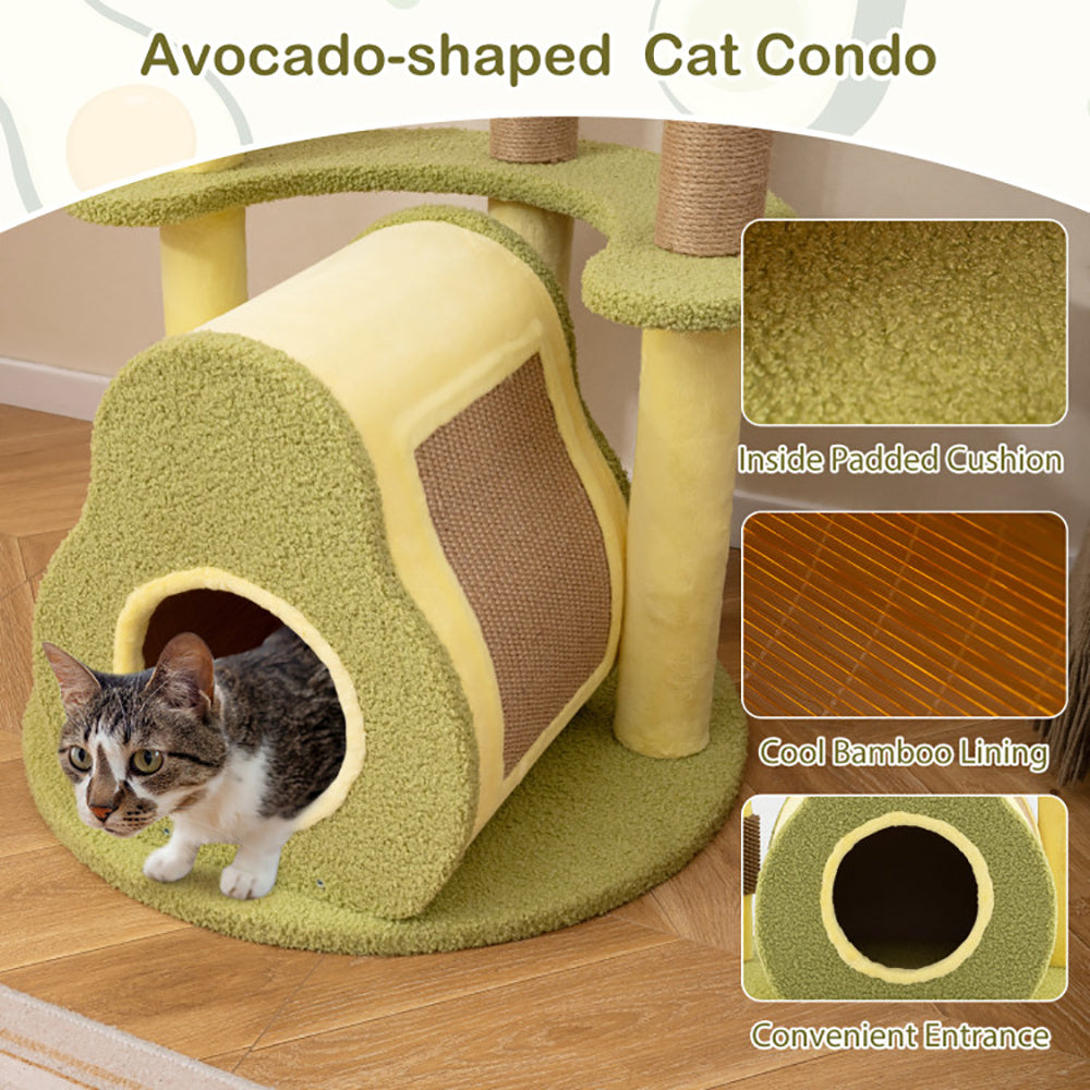 Certifiedcatlover Avocado Cat Tower Condo