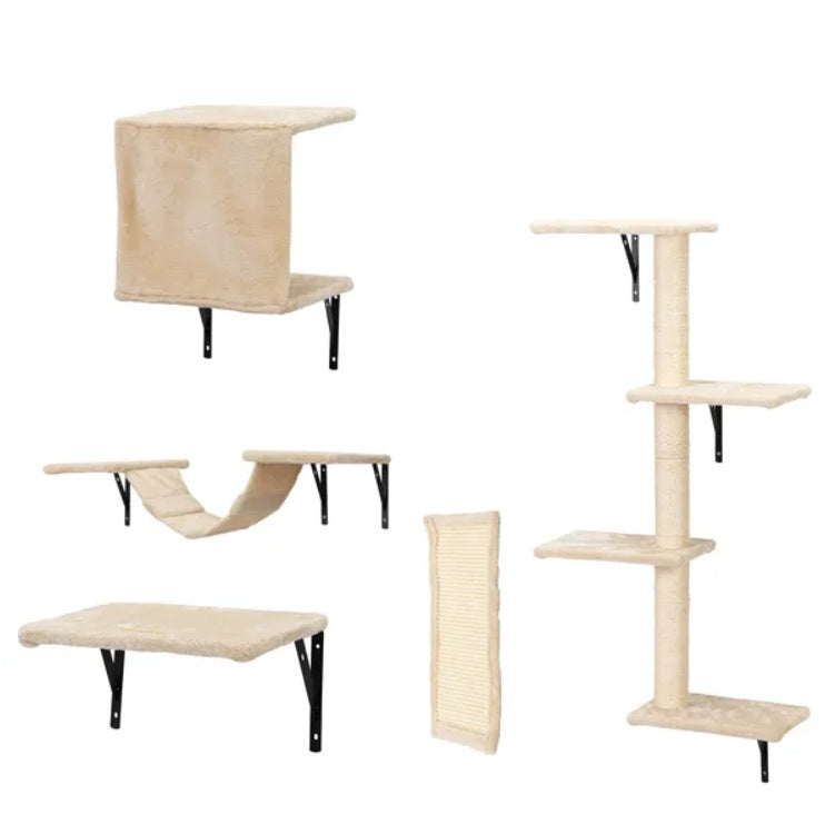 Certifiedcatlover 5 Pcs Wall Mounted Cat Climber Set