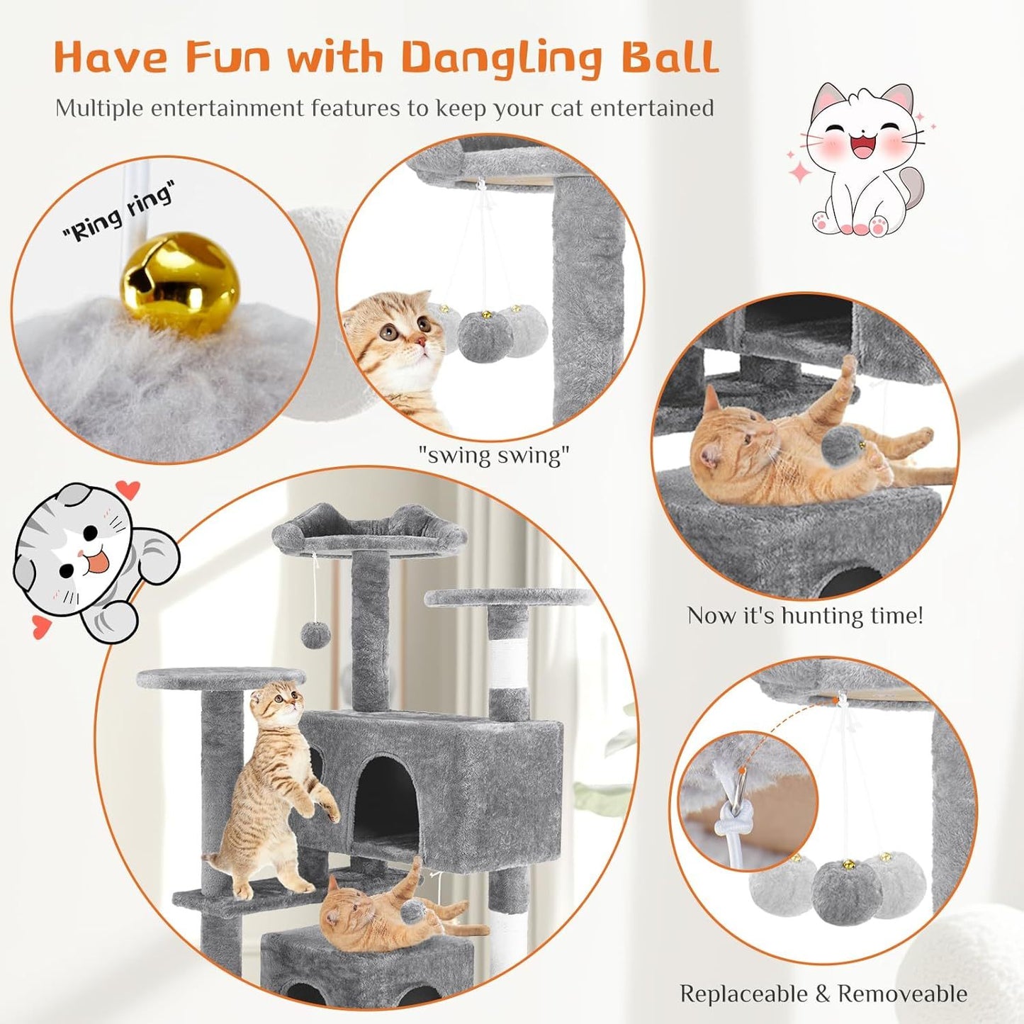 Certifiedcatlover 54" Cat Tree tower