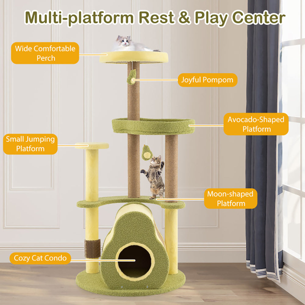 Certifiedcatlover Avocado Cat Tower Condo