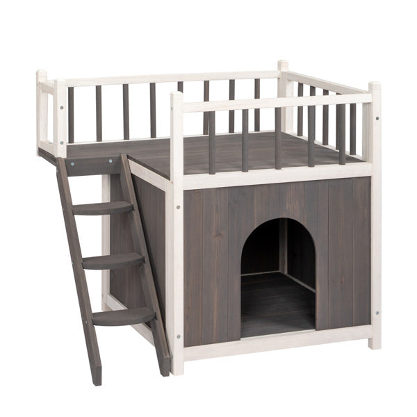 Certifiedcatlover 72x56x65cm 2-storey Cat House With Ladder