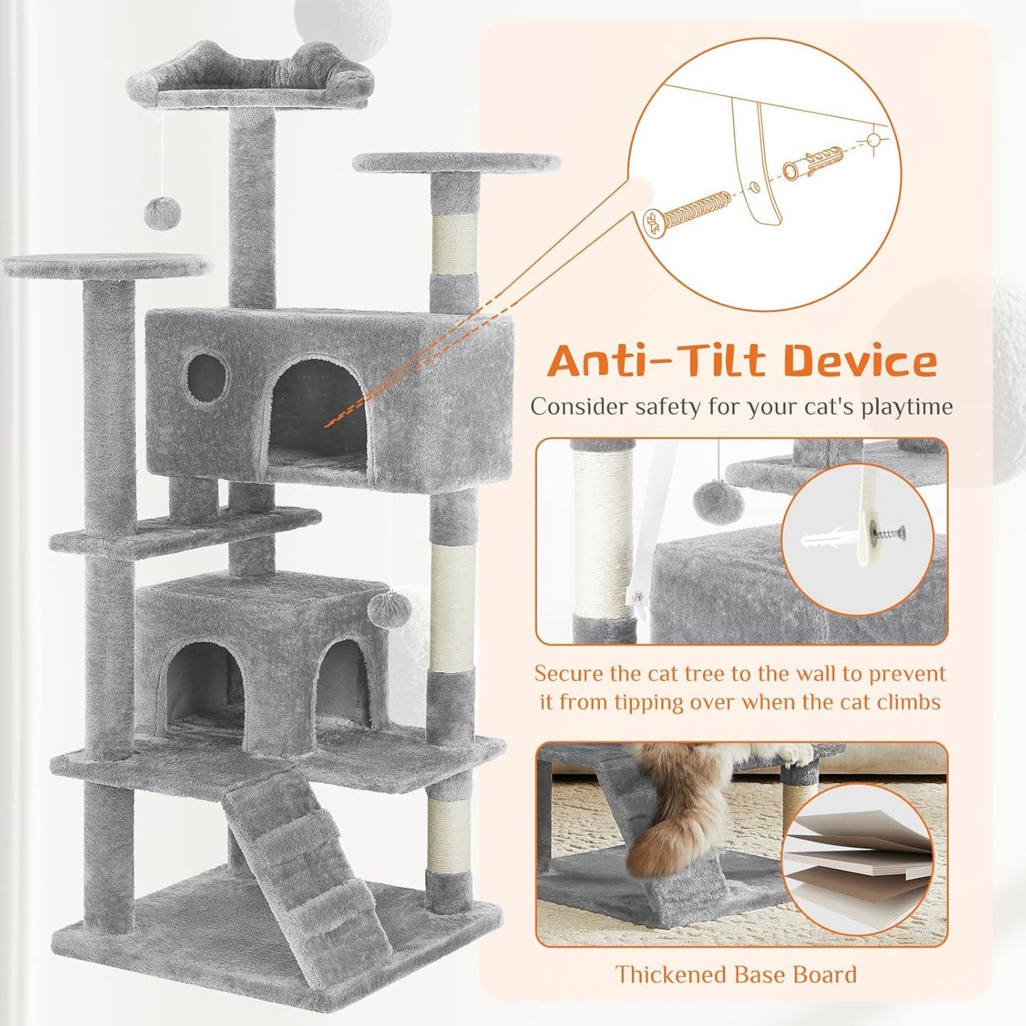 Certifiedcatlover 54" Cat Tree tower