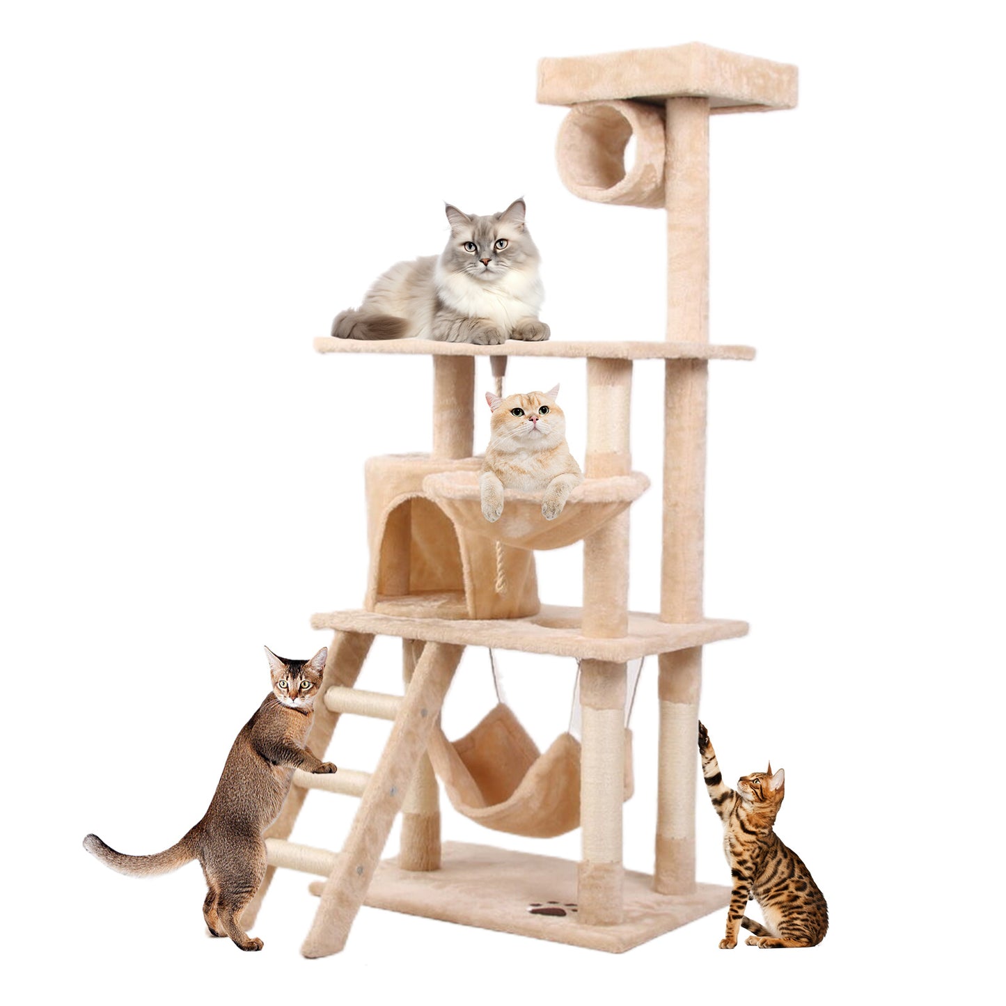 Certifiedcatlover cat climbing frame 55" Tree tower Play house
