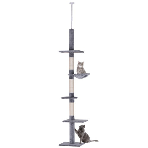 Certifiedcatlover 9 Foot Adjustable Height Floor To Ceiling Vertical Cat Tree